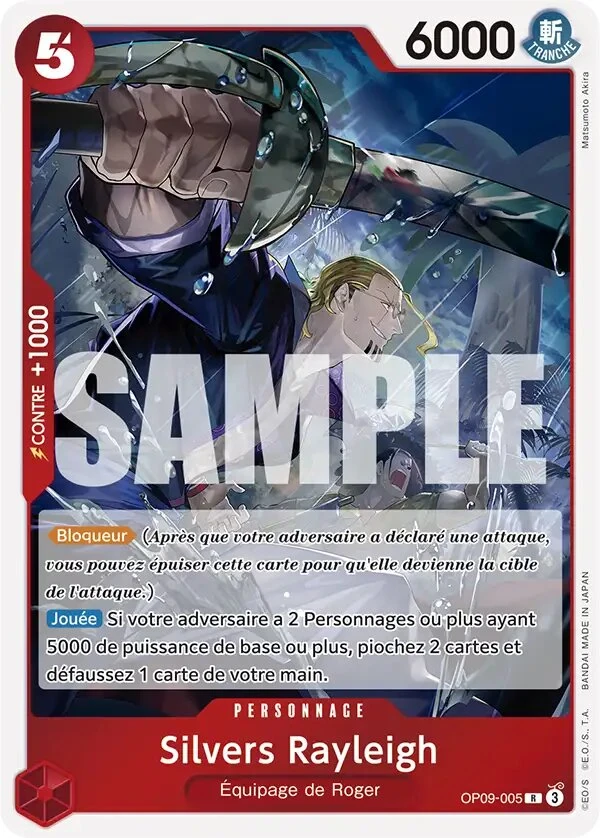 Carte One Piece française OP09-005 Silvers Rayleigh