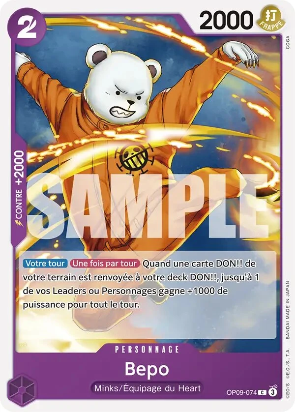 Carte One Piece française OP09-074 Bepo