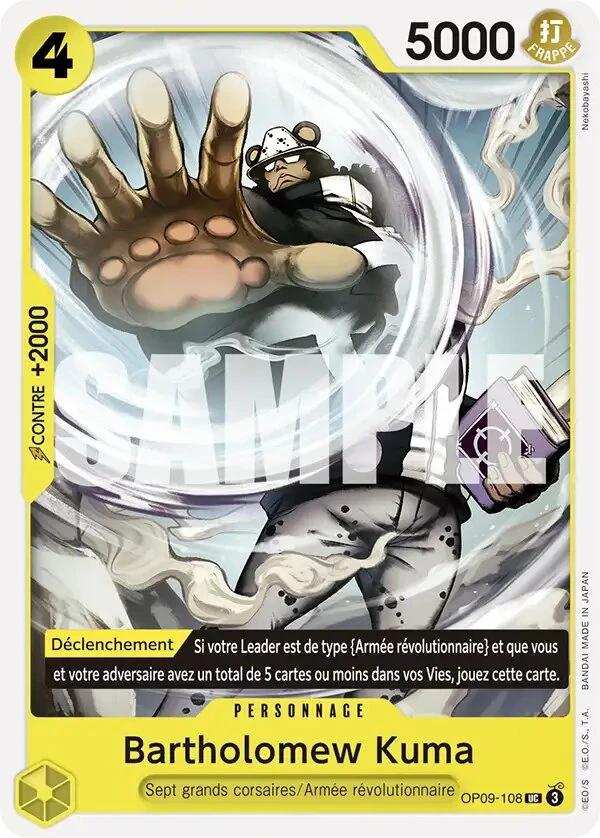 Carte One Piece française OP09-108 Bartholomew Kuma