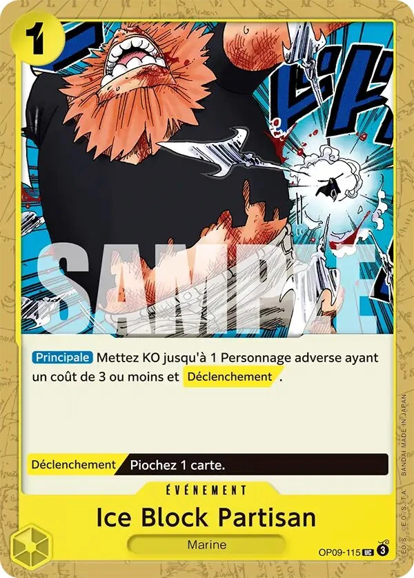 Carte One Piece française OP09-115 Ice Block Partisan