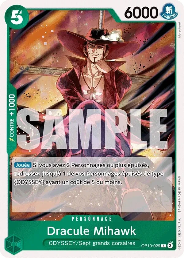Carte One Piece française OP10-029 Dracule Mihawk
