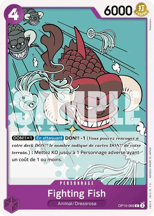 Carte One Piece française OP10-069 Fighting Fish