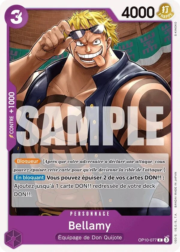 Carte One Piece française OP10-077 Bellamy