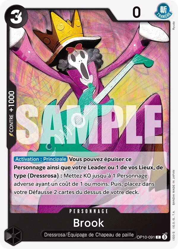 Carte One Piece française OP10-091 Brook
