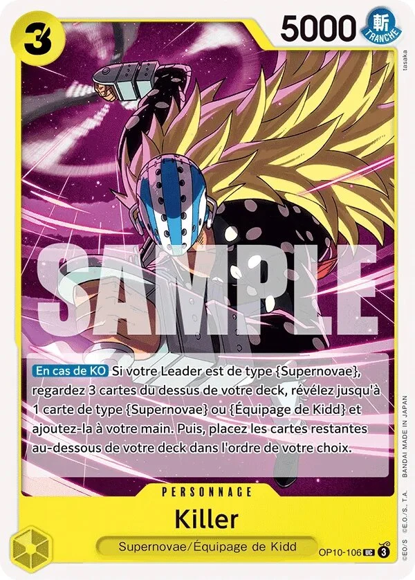 Carte One Piece française OP10-106 Killer