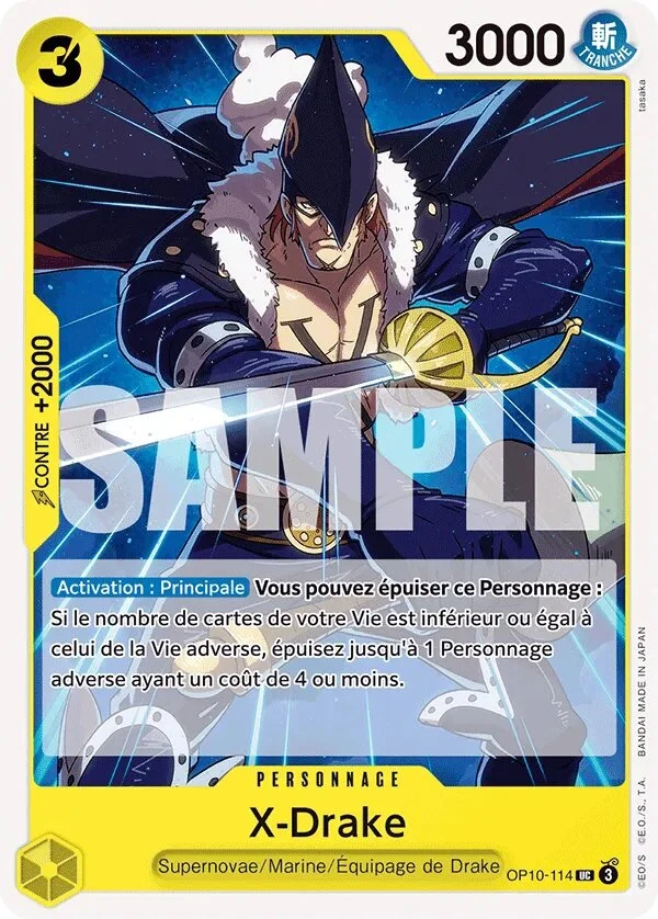 Carte One Piece française OP10-114 X-Drake