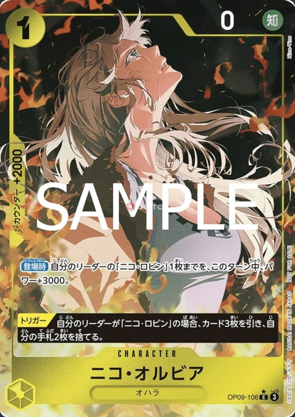 Carte One Piece japonaise OP09-106 Nico Olvia (version 2)