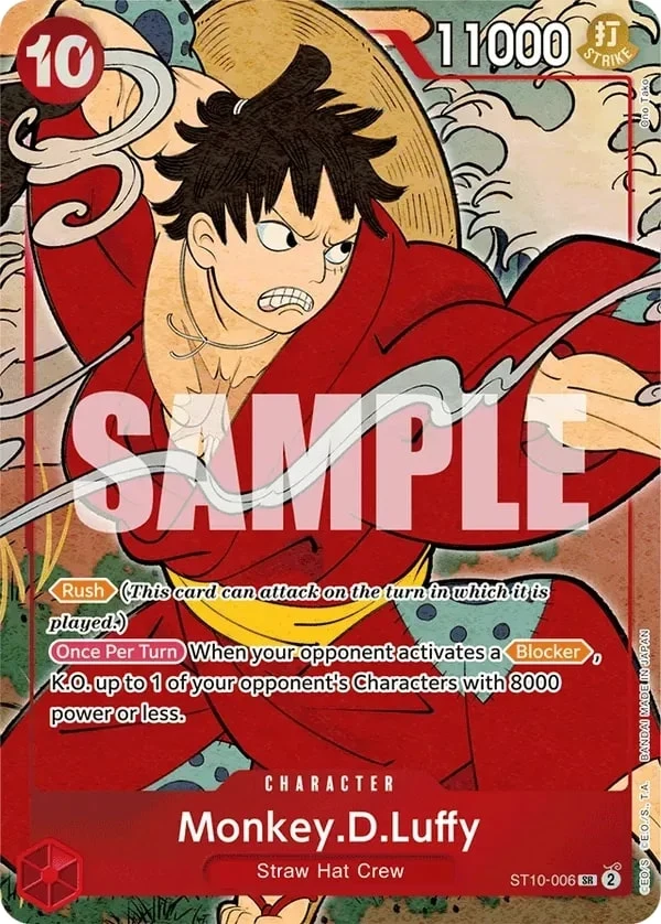 Carte One Piece anglaise Monkey.D.Luffy ST10-006 SR