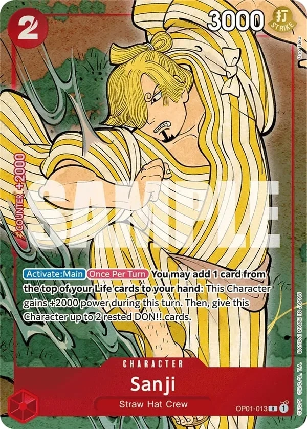 Carte One Piece anglaise Sanji OP01-013 R