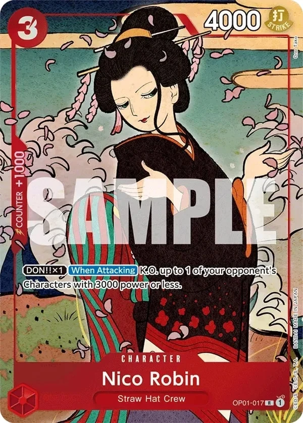 Carte One Piece anglaise Nico Robin OP01-017 R