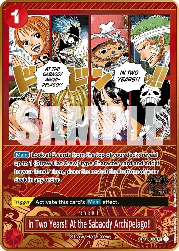 Carte One Piece anglaise In Two Years!! At the Sabaody Archipelago!! OP01-030 UC