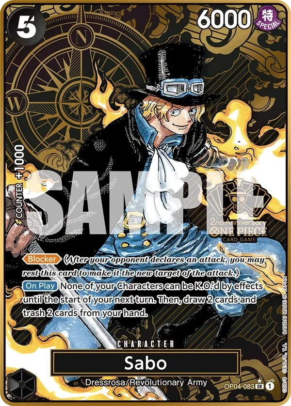 Carte One Piece anglaise Sabo OP04-083 SR
