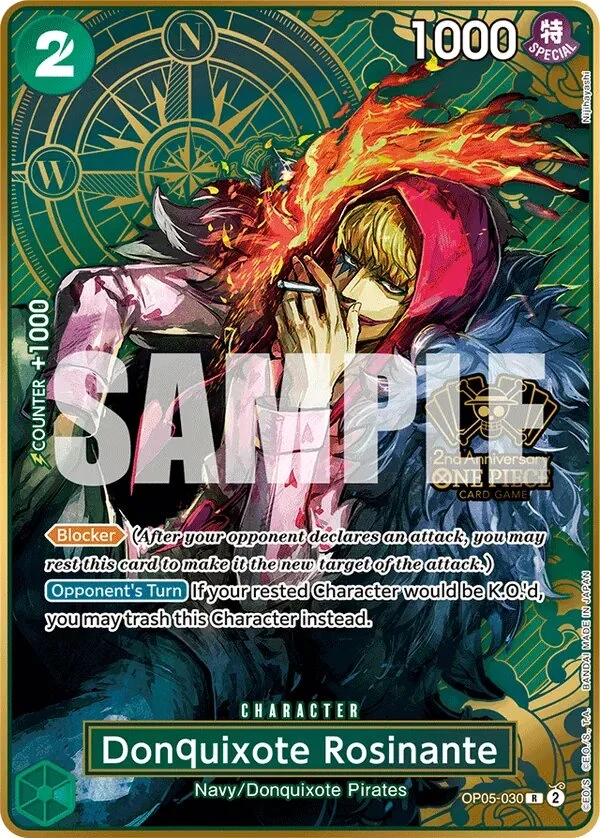 Carte One Piece anglaise Donquixote Rosinante OP05-030 R