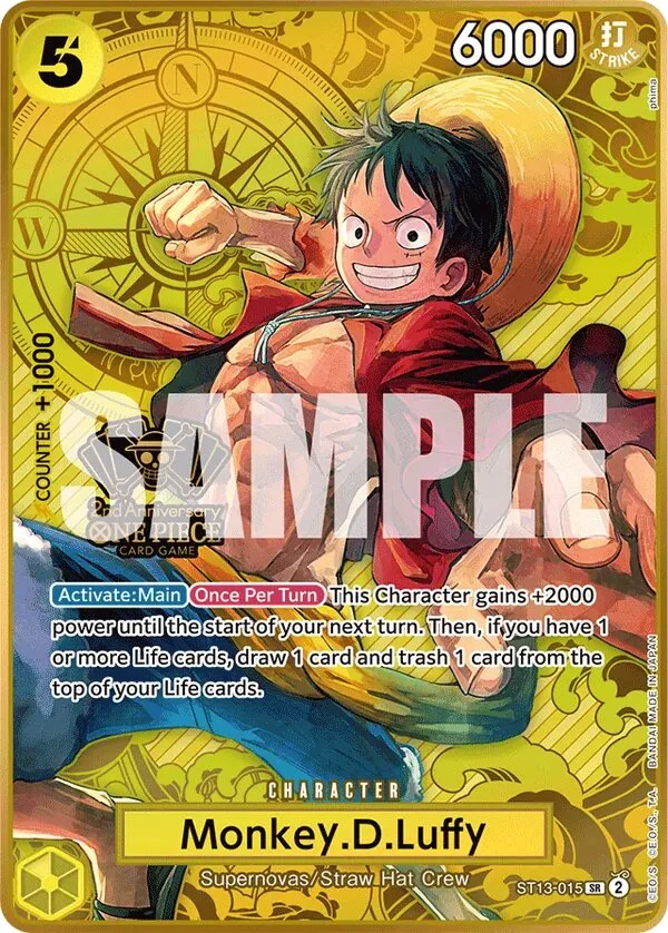 Carte One Piece anglaise Monkey.D.Luffy ST13-015 SR