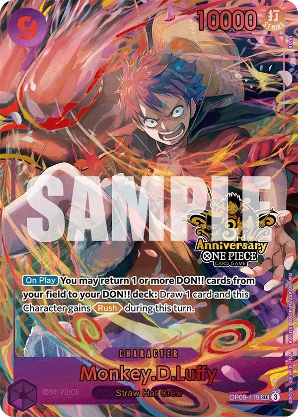Carte One Piece anglaise Monkey.D.Luffy OP09-119 SEC