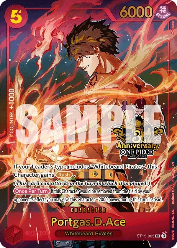 Carte One Piece anglaise Portgas.D.Ace ST15-005 SR