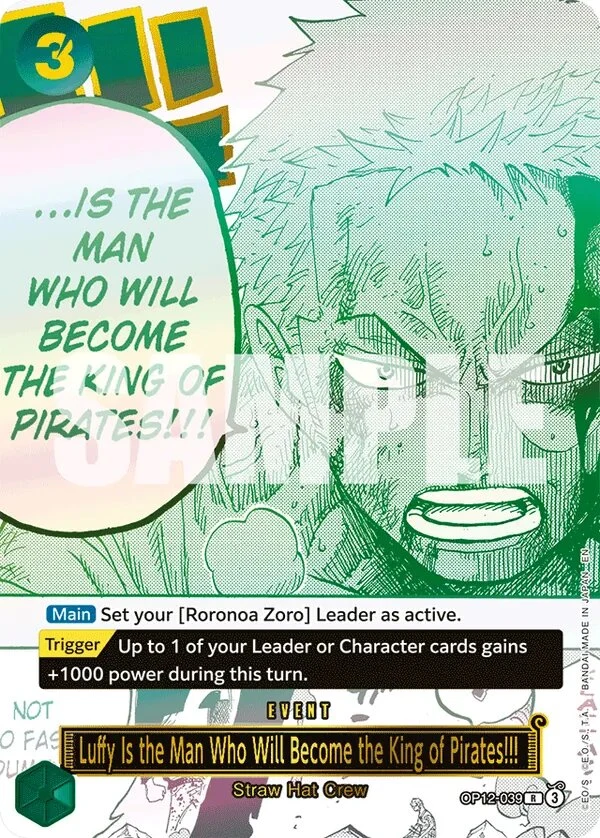 Carte One Piece anglaise Luffy Is the Man Who Will Become the King of Pirates!!! OP12-039 R