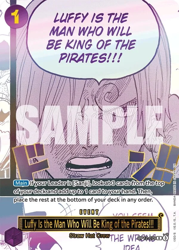 Carte One Piece anglaise Luffy Is the Man Who Will Be King of the Pirates!!! OP12-079 R
