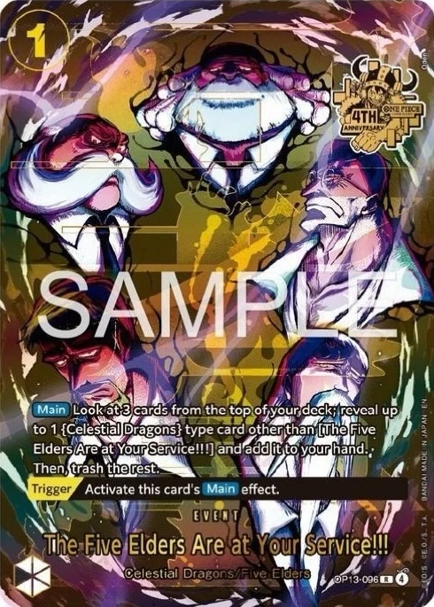 Carte One Piece anglaise OP13-096 The Five Elders Are at Your Service!!!