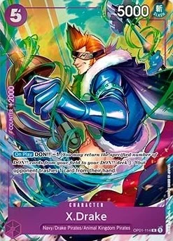 Carte One Piece anglaise OP01-114 X.Drake