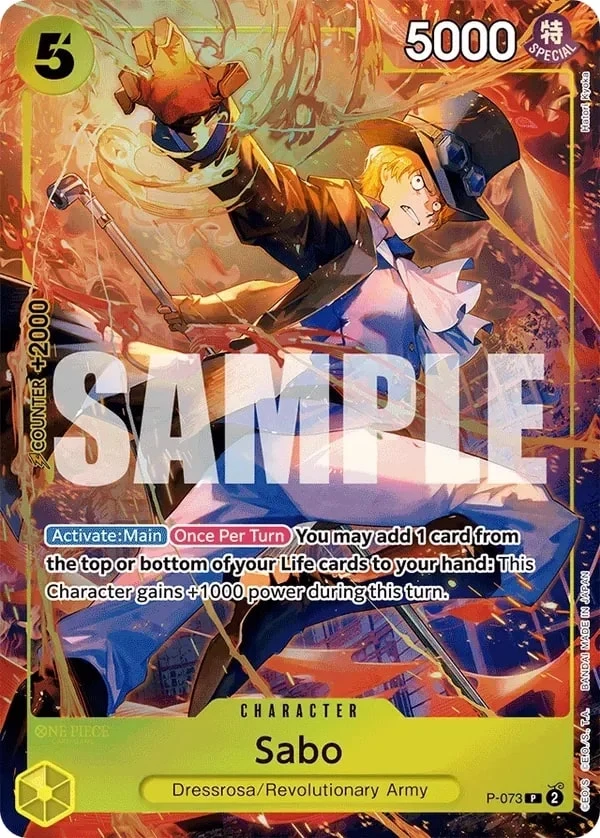 Carte One Piece anglaise Sabo P-073 P
