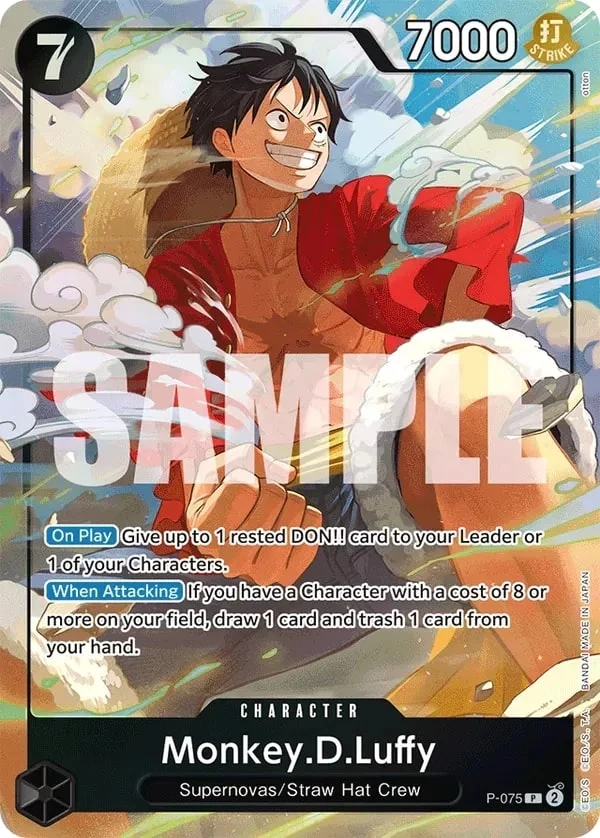 Carte One Piece anglaise Monkey.D.Luffy P-075 P