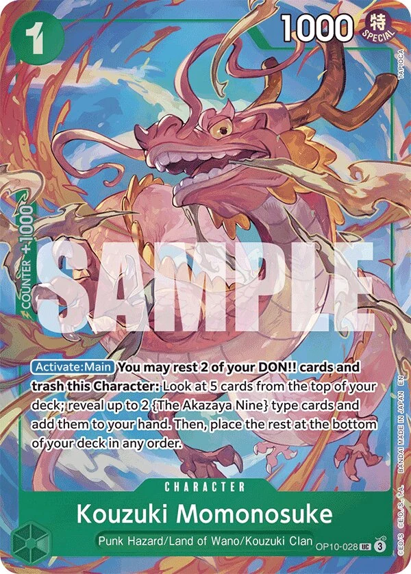 Carte One Piece anglaise Kouzuki Momonosuke OP10-028 UC