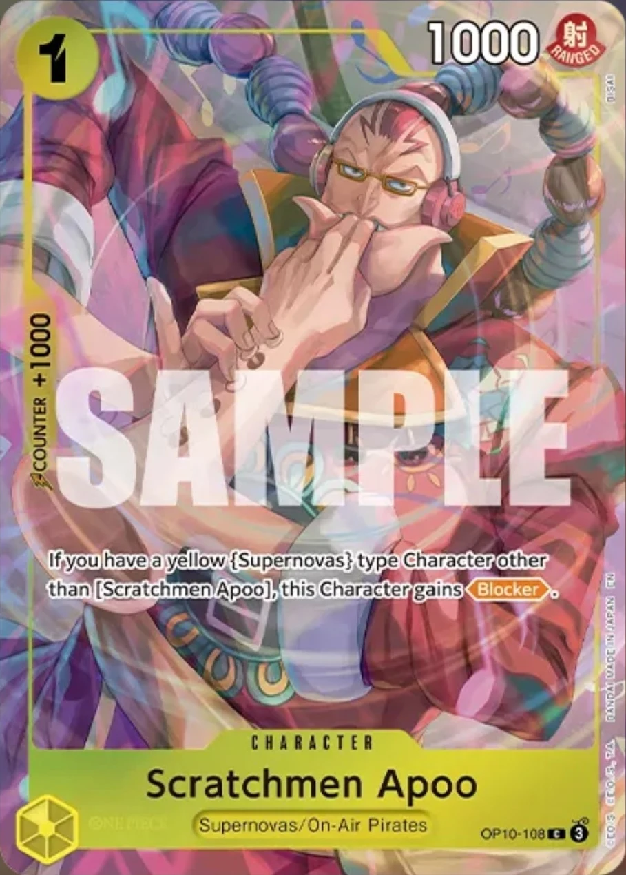 Carte One Piece anglaise Scratchmen Apoo OP10-108 C