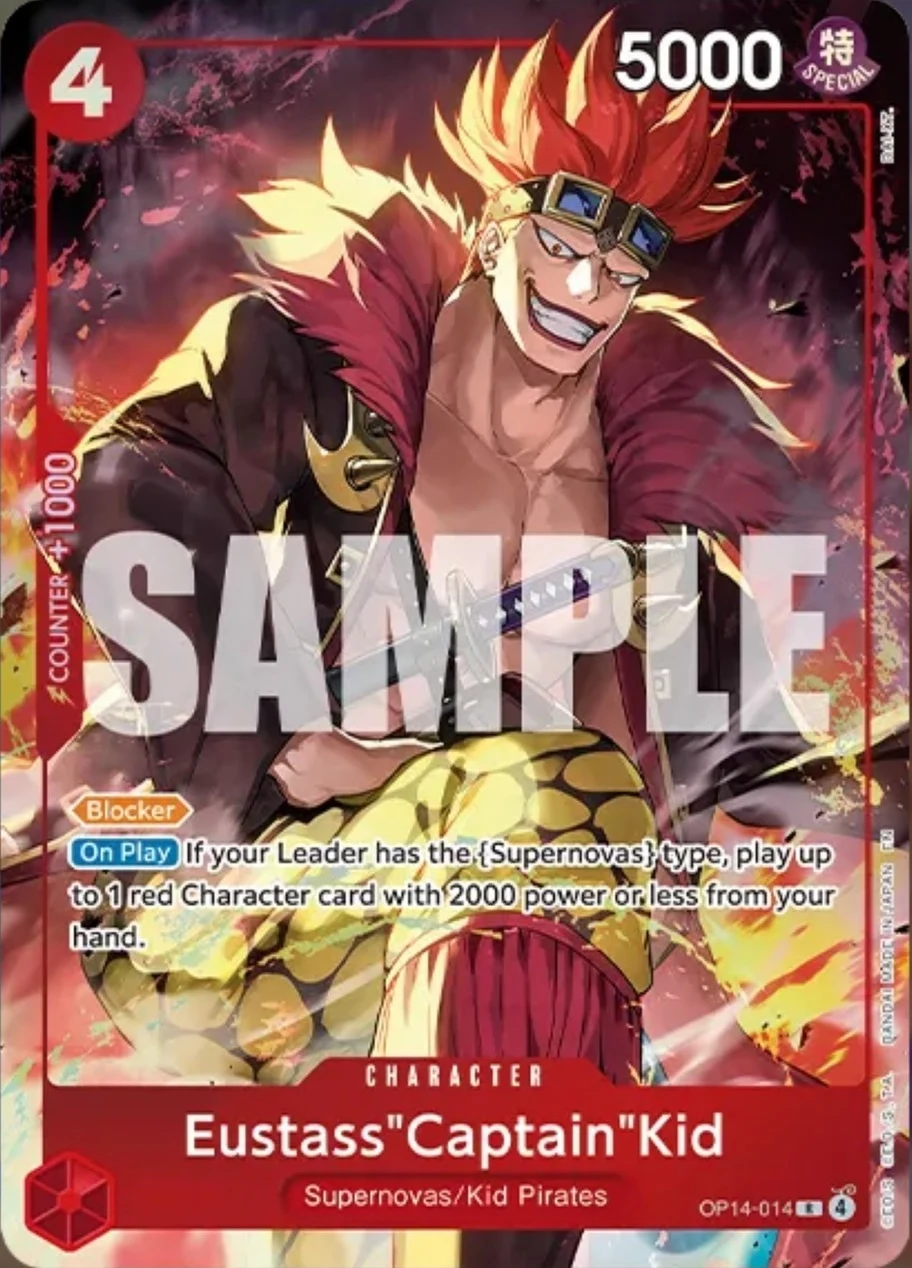Carte One Piece anglaise Eustass"Captain"Kid OP14-014 R