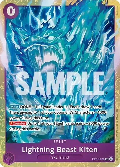 Carte One Piece anglaise OP15-076 Lightning Beast Kiten
