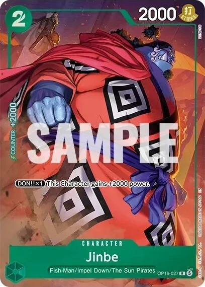 Carte One Piece anglaise OP16-027 Jinbe