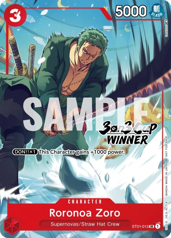 Carte One Piece anglaise Roronoa Zoro ST01-013 SR