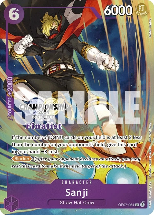 Carte One Piece anglaise Sanji OP07-064 SR
