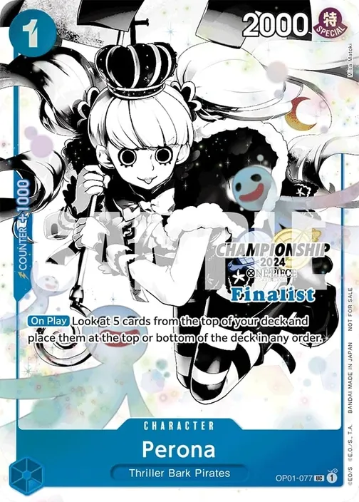 Carte One Piece anglaise OP01-077 Perona (version 3)