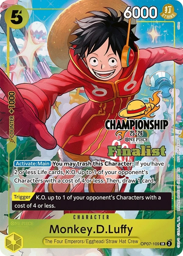 Carte One Piece anglaise Monkey.D.Luffy OP07-109 SR