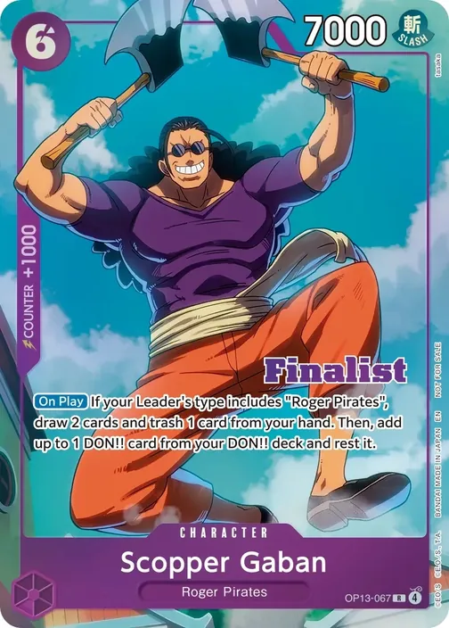 Carte One Piece anglaise OP13-067 Scopper Gaban