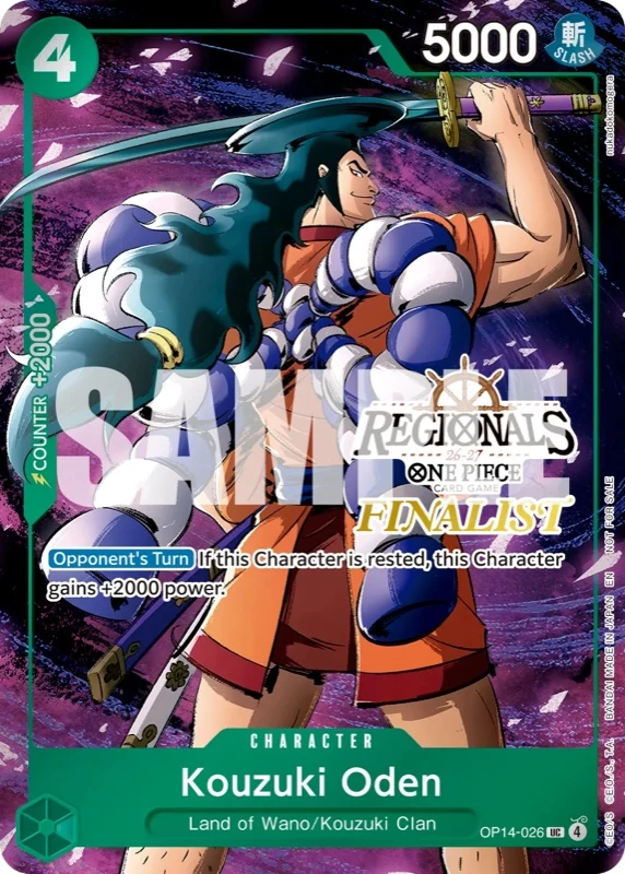 OP14-026 Kouzuki Oden illustrée par nukadokomogera (édition anglaise)