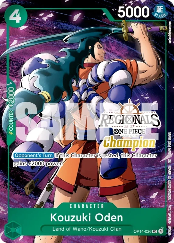 OP14-026 Kouzuki Oden illustrée par nukadokomogera (édition anglaise)