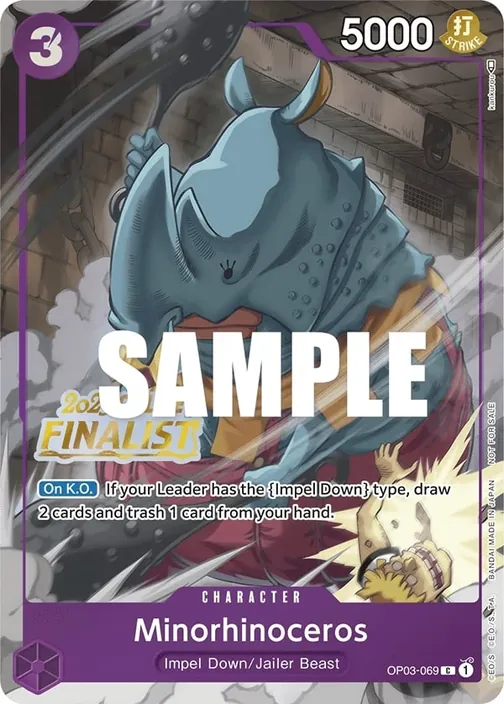 Carte One Piece anglaise OP03-069 Minorhinoceros