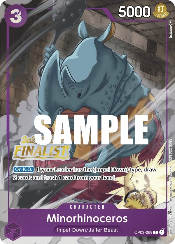 Carte One Piece anglaise Minorhinoceros OP03-069 C