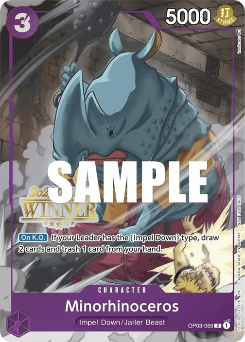 Carte One Piece anglaise OP03-069 Minorhinoceros (version 2)