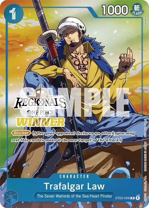 Carte One Piece anglaise ST03-008 Trafalgar Law (version 2)
