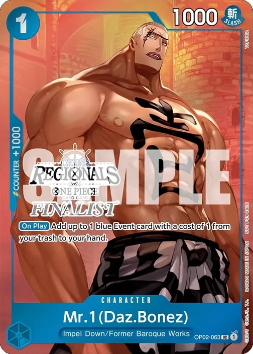 Carte One Piece anglaise OP02-063 Mr.1(Daz.Bonez)