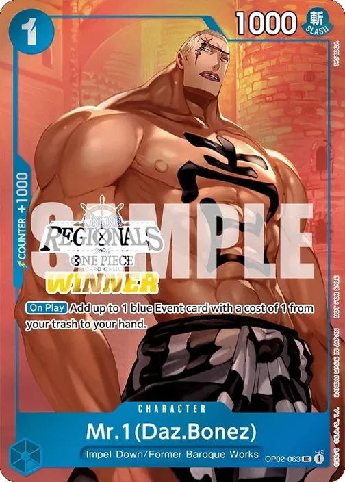 Carte One Piece anglaise OP02-063 Mr.1(Daz.Bonez) (version 2)