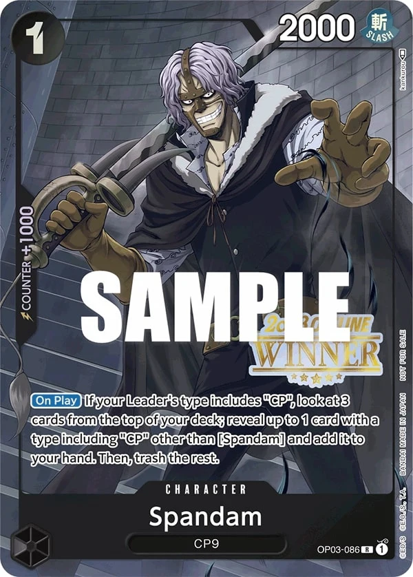 Carte One Piece anglaise Spandam OP03-086 R