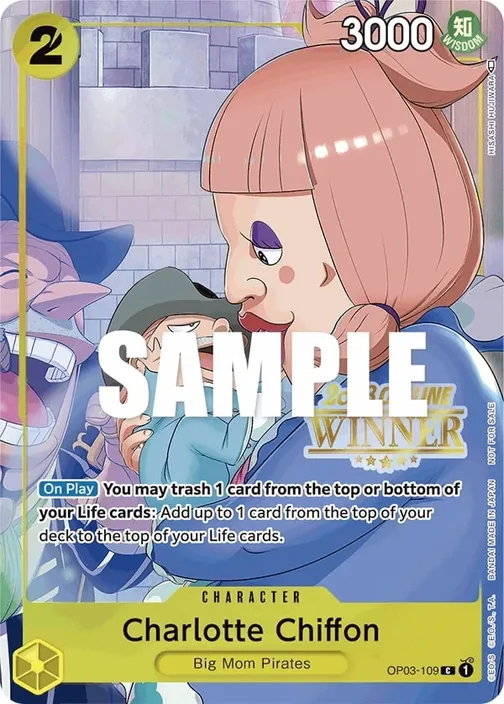 Carte One Piece anglaise OP03-109 Charlotte Chiffon (version 2)