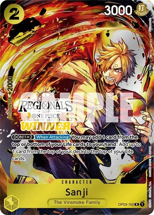 Carte One Piece anglaise OP03-102 Sanji (version 2)