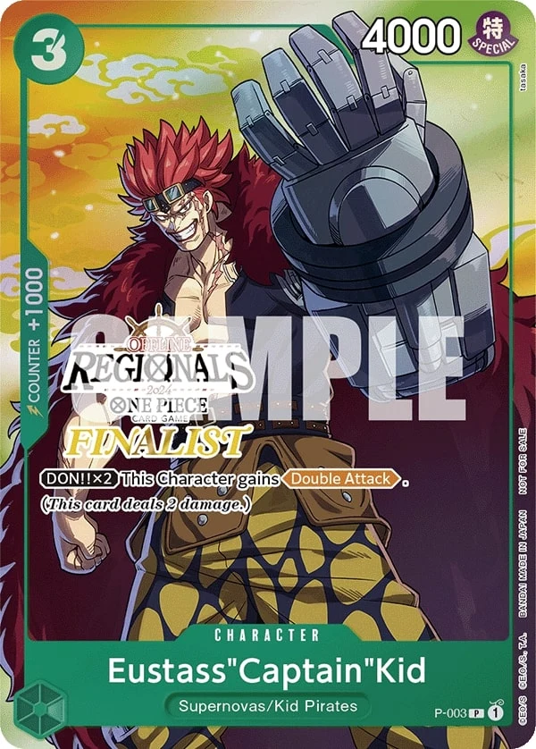 Carte One Piece anglaise Eustass"Captain"Kid P-003 P