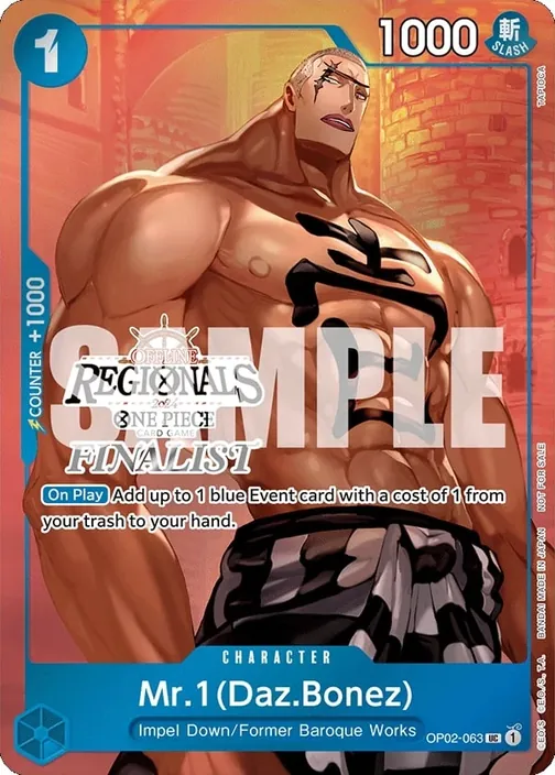 Carte One Piece anglaise OP02-063 Mr.1(Daz.Bonez)