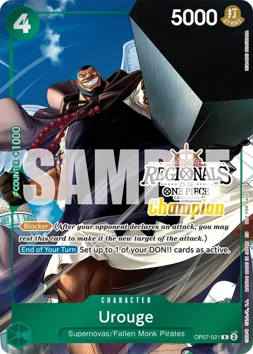 Carte One Piece anglaise OP07-021 Urouge (version 2)